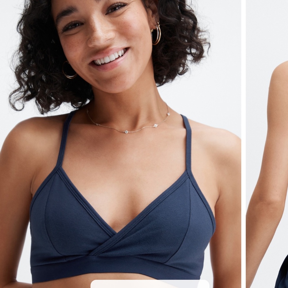 Fabletics- Live-In Racerback Bralette in Deep Blue - Picture 2 of 9